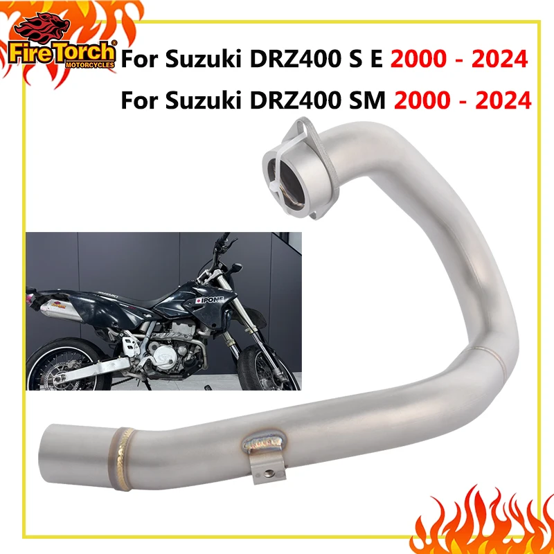 

Выхлопная система для мотоцикла Suzuki DRZ400 DRZ-400 Z-S E SM 2000-2024, передняя соединительная труба для подключения к оригинальному глушителю.