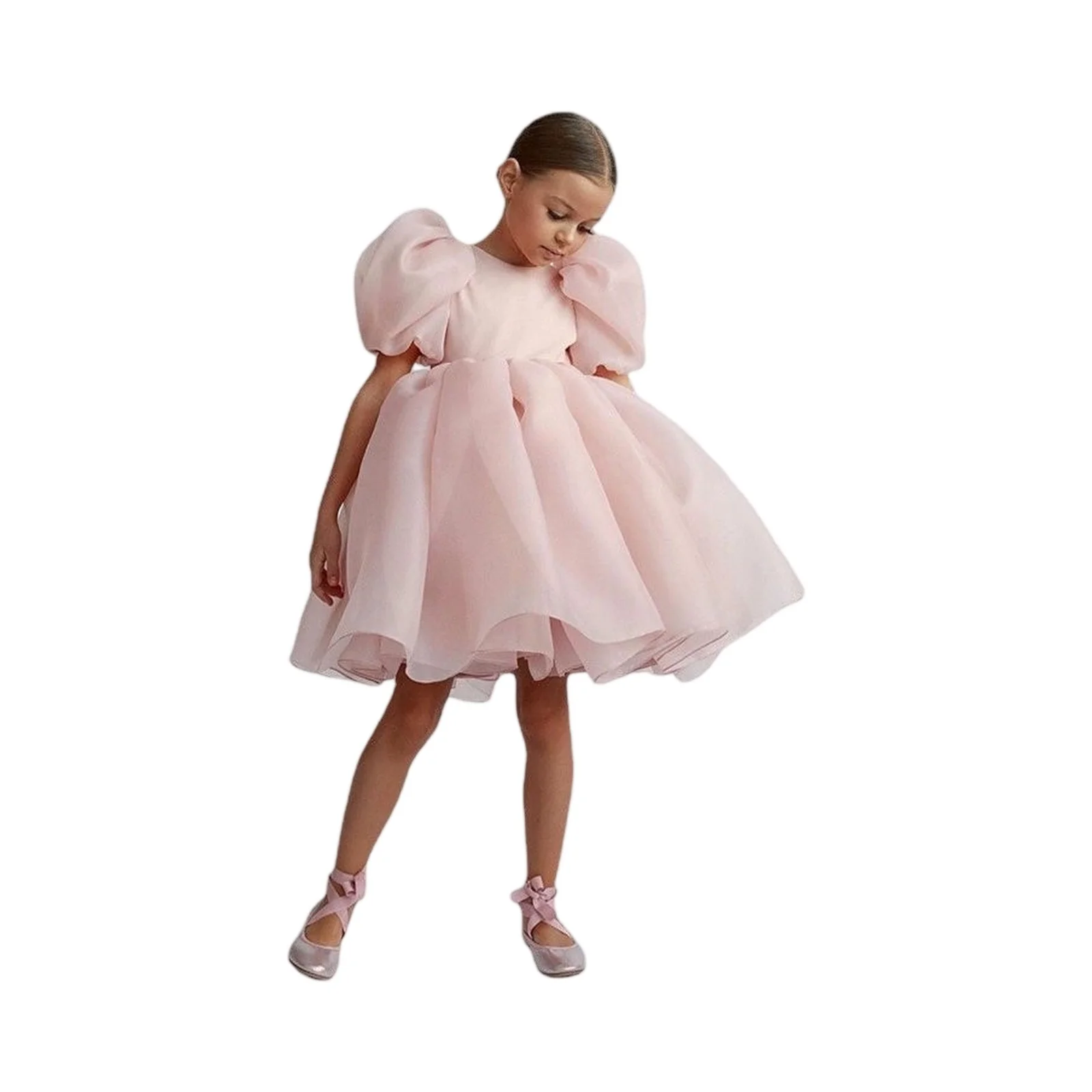 

Fashion Girl Princess Dress Solid Color Baby Girl Graduation Party Prom Gown Elegant Evening Dress Birthday Gift