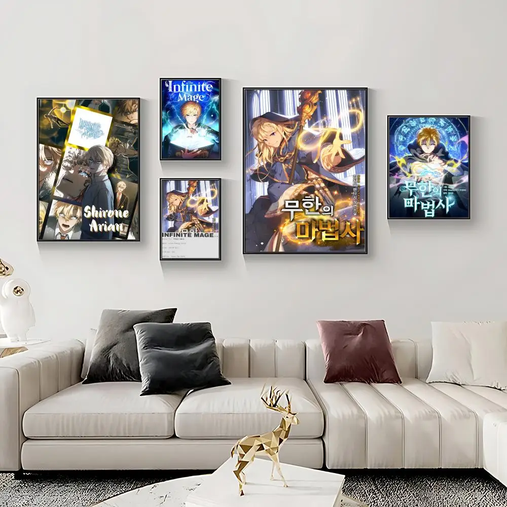 Novel T-The Infinite Mage Poster HD Self-Adhesive Waterproof Frameless Wall Art for Home Office Dorm Bedroom Ideal Gift