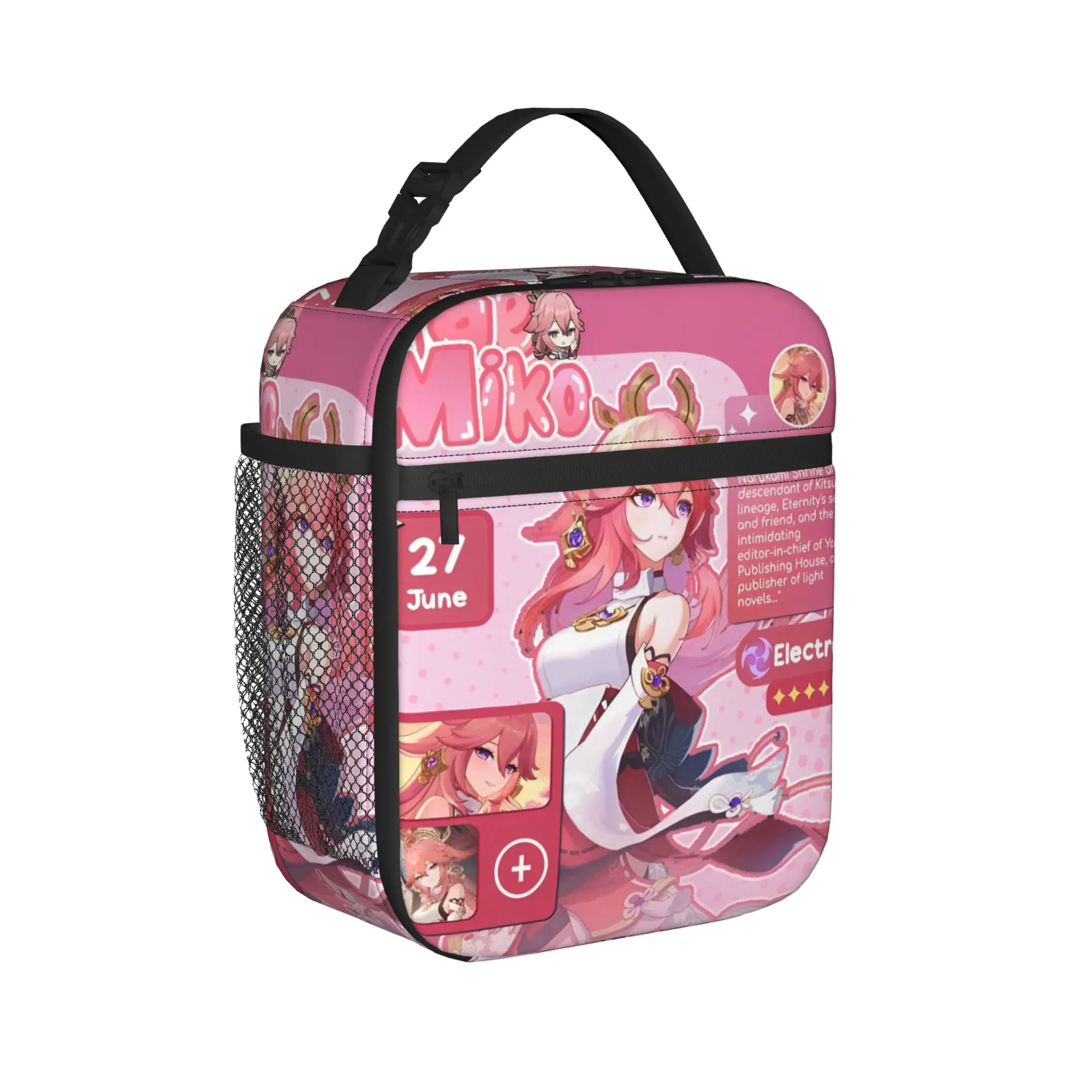 yae miko genshin impact Merch Insulated Lunch Bag For Picnic  Food Storage Bag Leakproof Cooler Thermal Bento Box