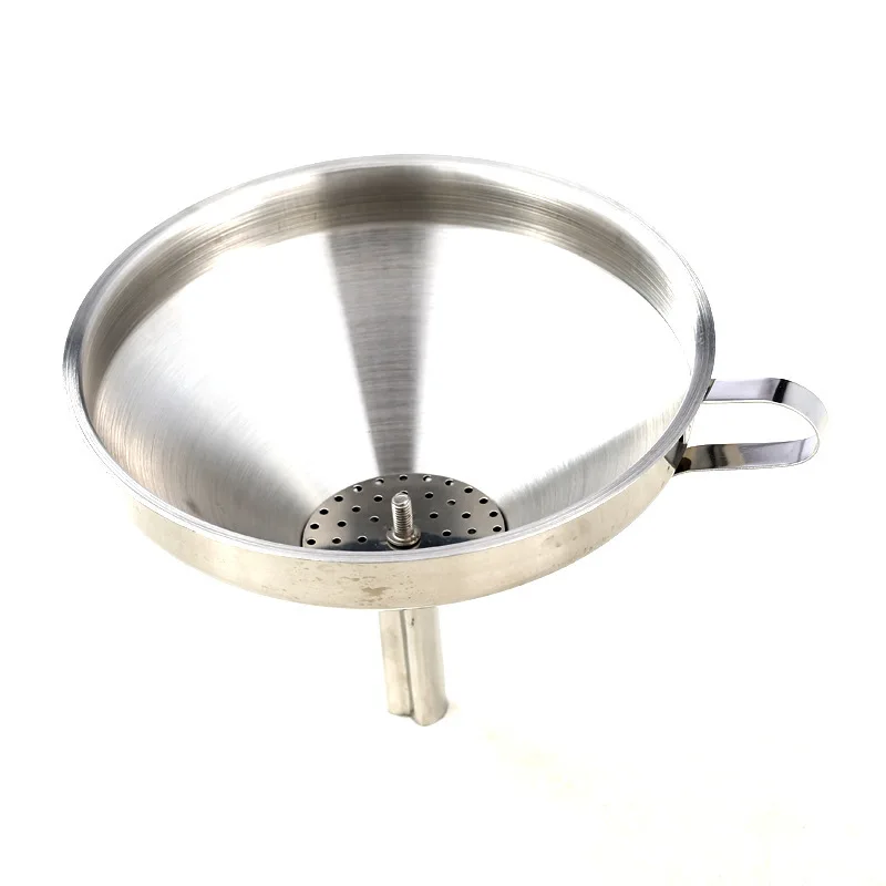 Stainless Steel Funnel Kitchen Oil Liquid Metal Funnel with Detachable Filter Wide Mouth Funnel for Canning Kitchen Tools