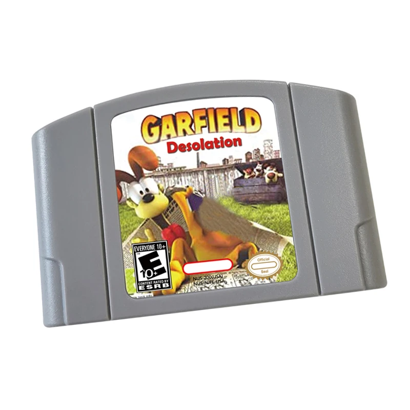 N64 מחסנית כרטיס משחק קונסולת לנו ו eu Version-GarfieldDesolation_V1