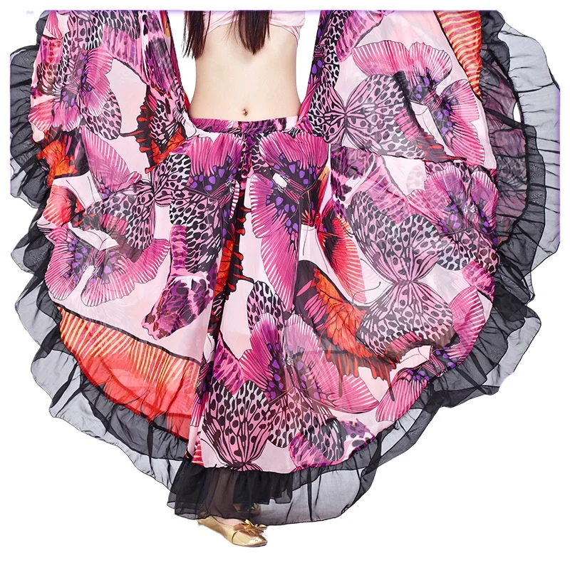 Traje cigano para mulheres terno de dança do ventre sexy topo 720 graus saia longa terno de treinamento conjunto senhora espanhol flamenco dança oriental
