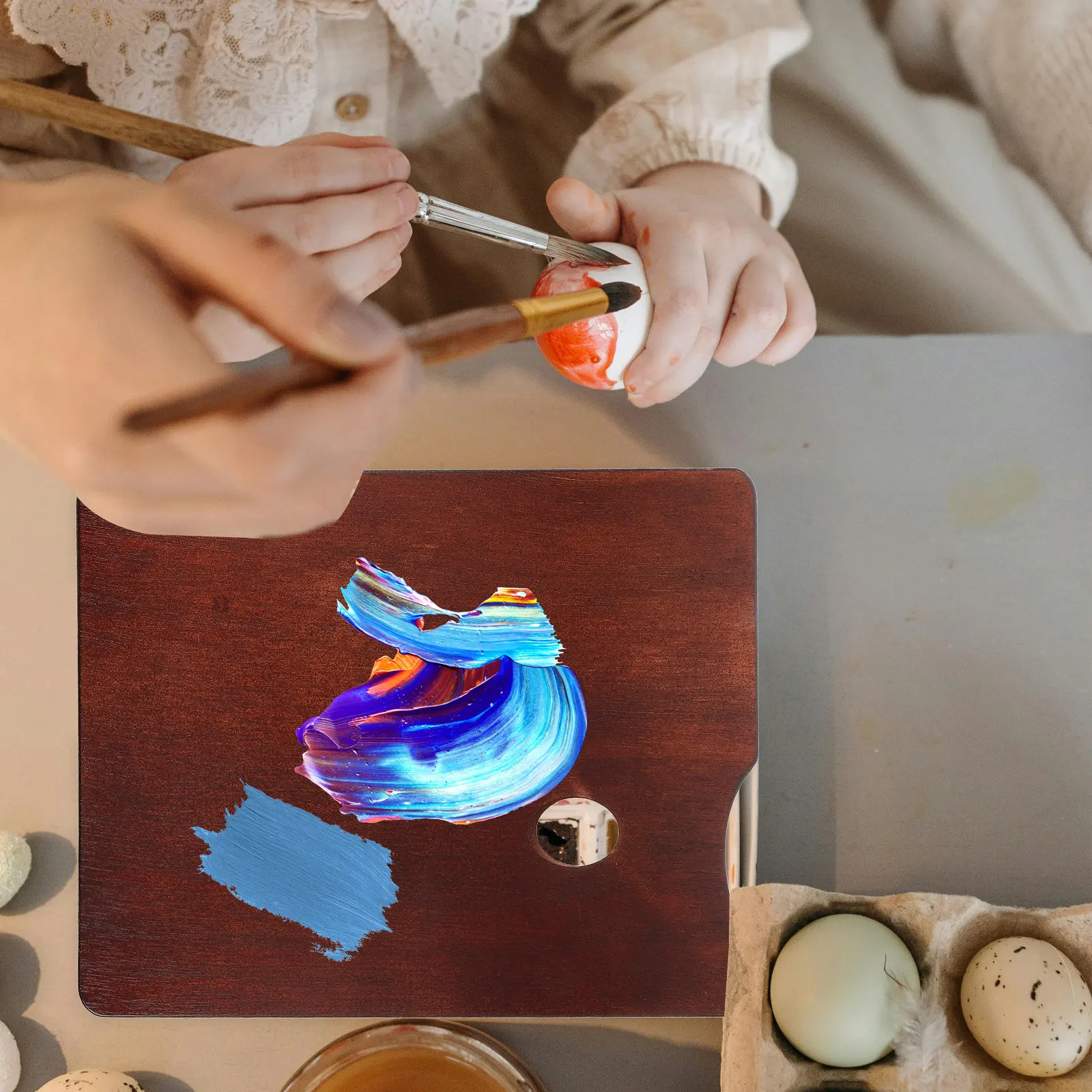 

Премиальная акриловая палитра для смешивания красок с 12 отделениями, гладкой поверхностью, легко моющаяся, портативная, для художественных принадлежностей