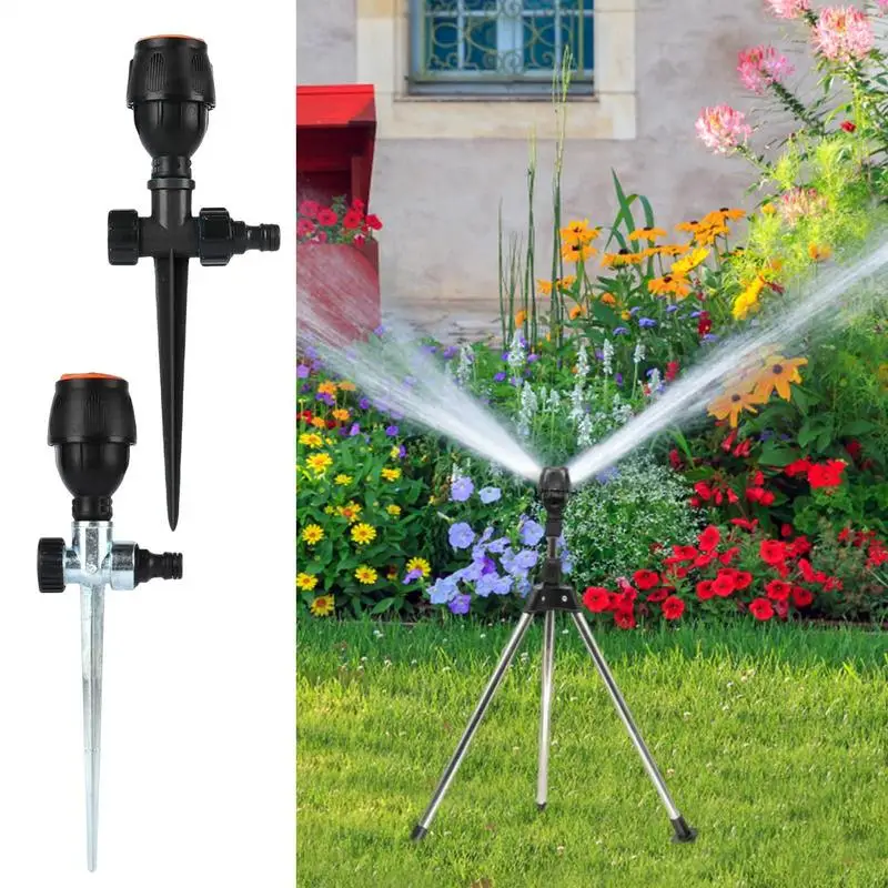 Garden Sprinkler 360 Rotary Irrigation Tripod Lawn Garden Sprinkler Irrigation Stand Grass Watering Sprinkler Sprinkler Tool