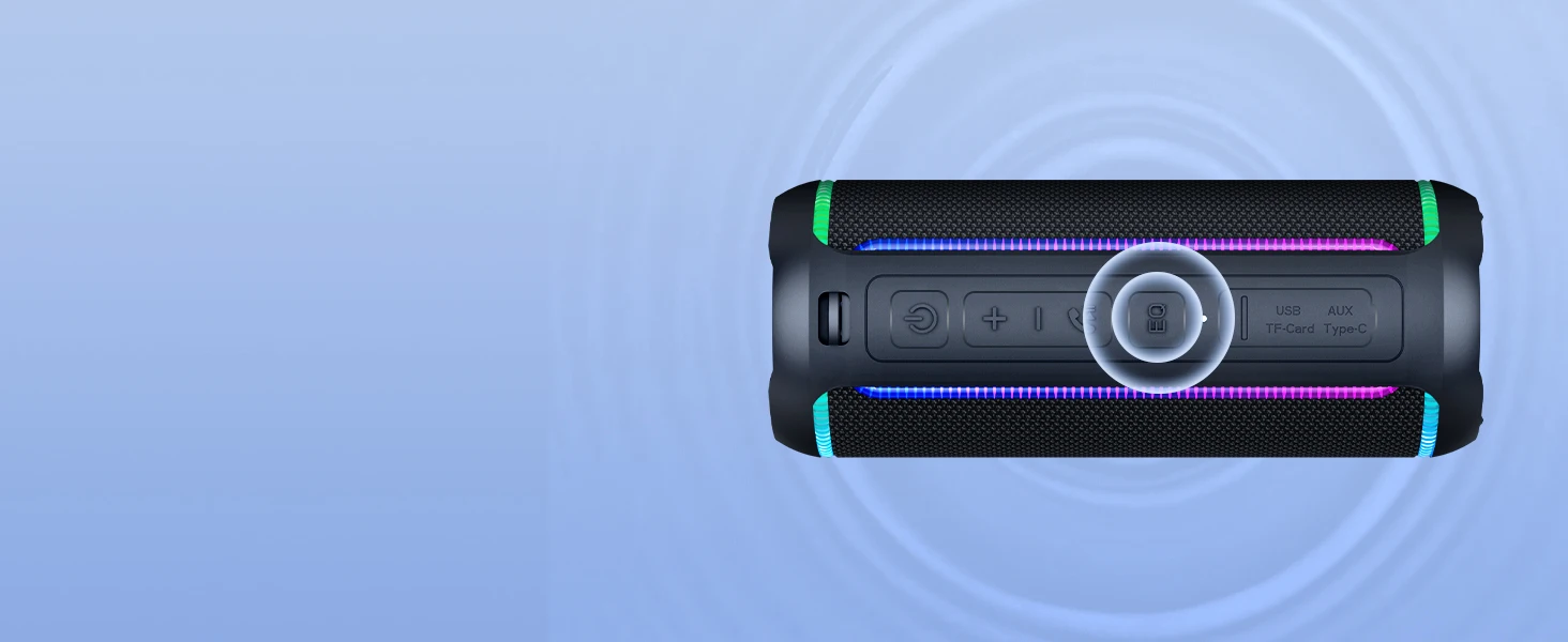 Ortizan X30 Tragbare Bluetooth-Lautsprecher, Bass Boost, 40 W, leistungsstarker kabelloser IPX7-wasserdichter Lautsprecher mit 6600-mAh-Akku, USB/TF/AUX – Detail 9