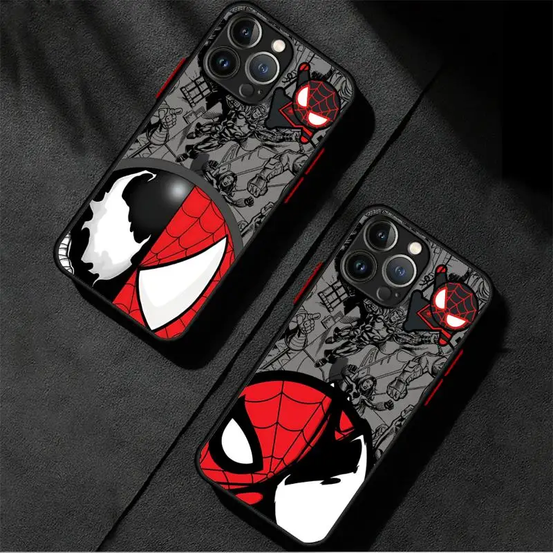 Apple用マットフォンケース,iPhone, Marvel, Spiderman, Spider, Gwen,los,iPhone 15,16,14 pro max,8,11,12pro,xs,x,13 mini