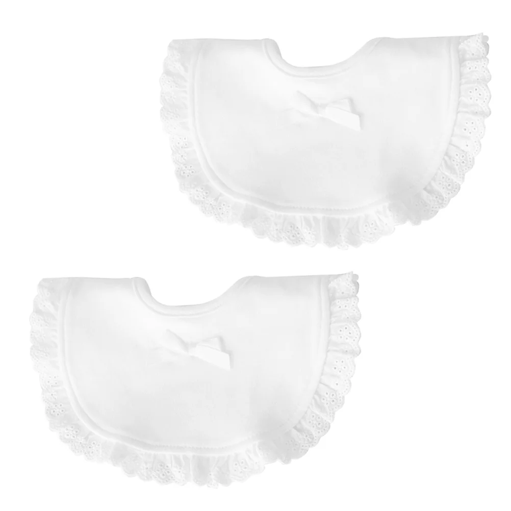 2 Pcs Baby Bibs Baby Infant Newborn Dining Cotton Toddle Burp Cloth Drooling White Saliva Towel for Toddler