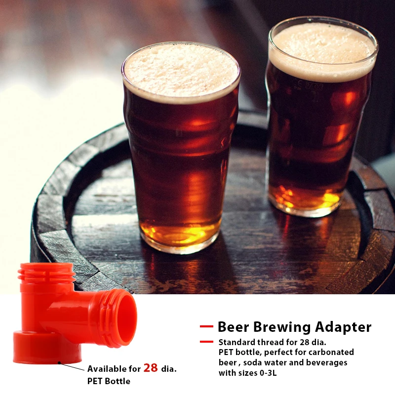 Homebrew Carbonated Tee Connector Fitting 3 Way Carbonation Cap Tee Piece Beer Brewing Adapter for Pet Bottle Carbonation System