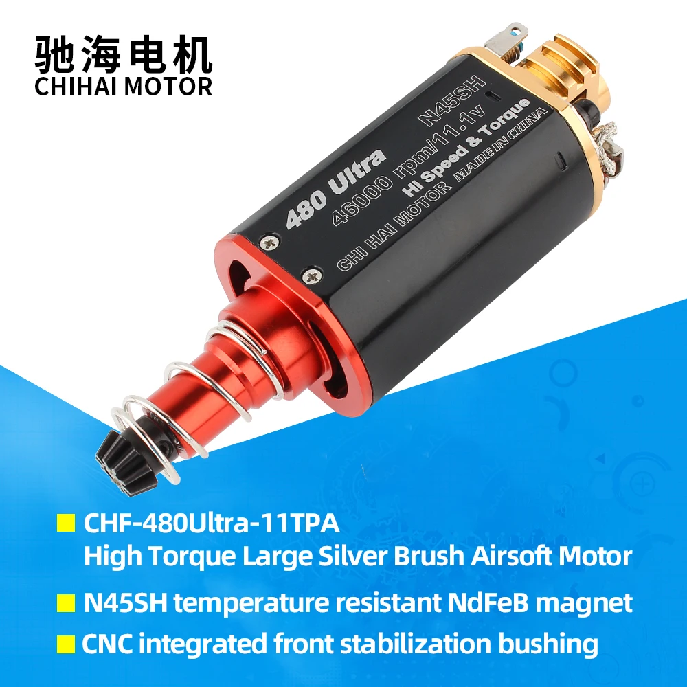 46K High Torque 11TPA Long-Type Motor large Silver Brush N45SH NdFeB Magnet CNC Upgraded Airsoft Motor