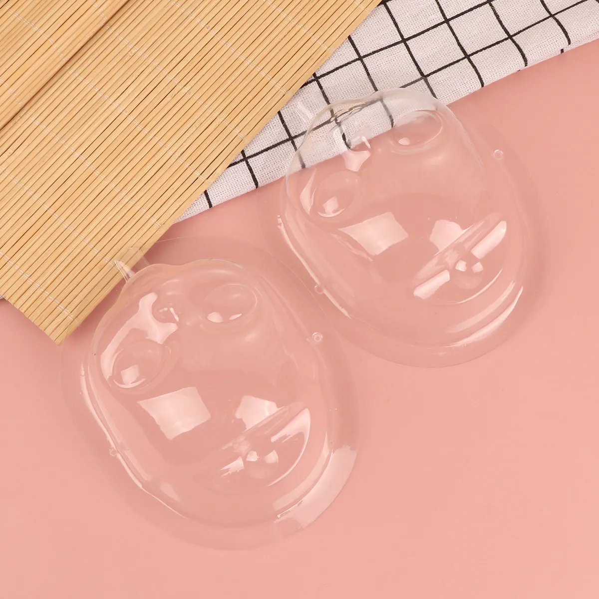 

5Pcs Mini Face Mask Clear Plastic Cover Dustproof Protection for Handmade Crafts Small Size Headwear Accessories