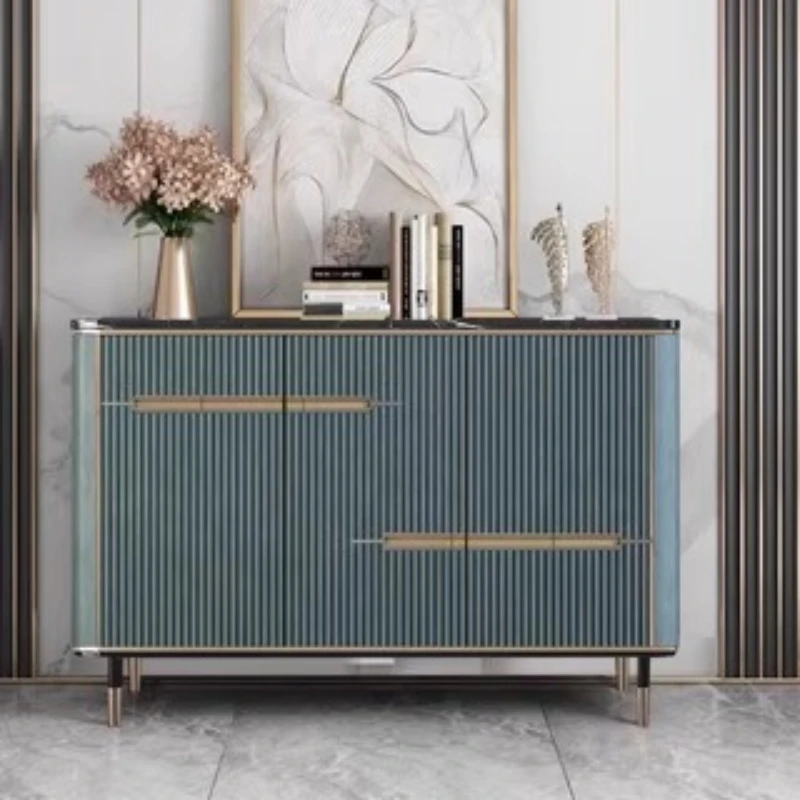 

Light luxury dining side cabinet Minimalist solid wood grid kitchen side cabinet