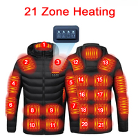 Men 21 Areas Heated Jacket USB Electric Heating Vest For Women Winter Outdoor Warm Thermal Coat Parka Jacket Unisex