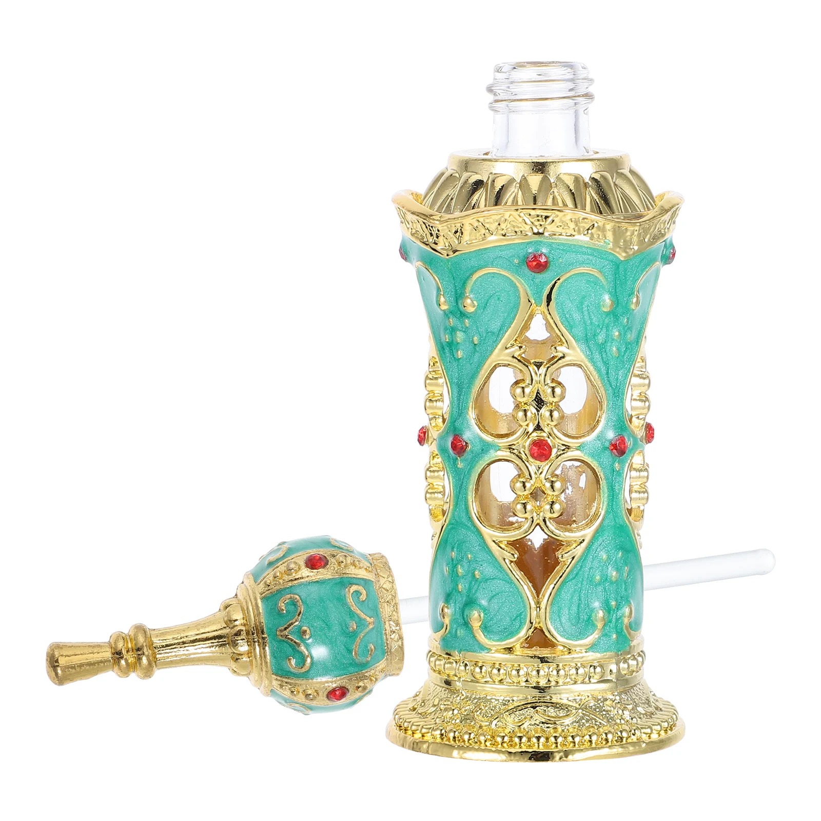 

12ml Glass Perfume Bottle Middle Eastern Style Retro Flower Vine Design Empty Essential Oil Bottle Travel Sample