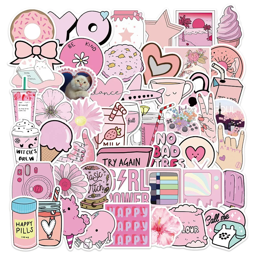 10/30/50PCS Pink Dudu Cute Girl Heart Graffiti Personality Trend Guitar Sticker Water Cup Computer Suitcase Sticker Wholesale