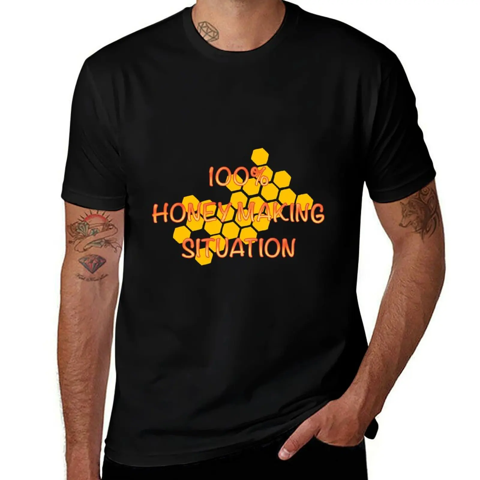 100% honey making situation T-Shirt Creative Graphic Tee Shirt