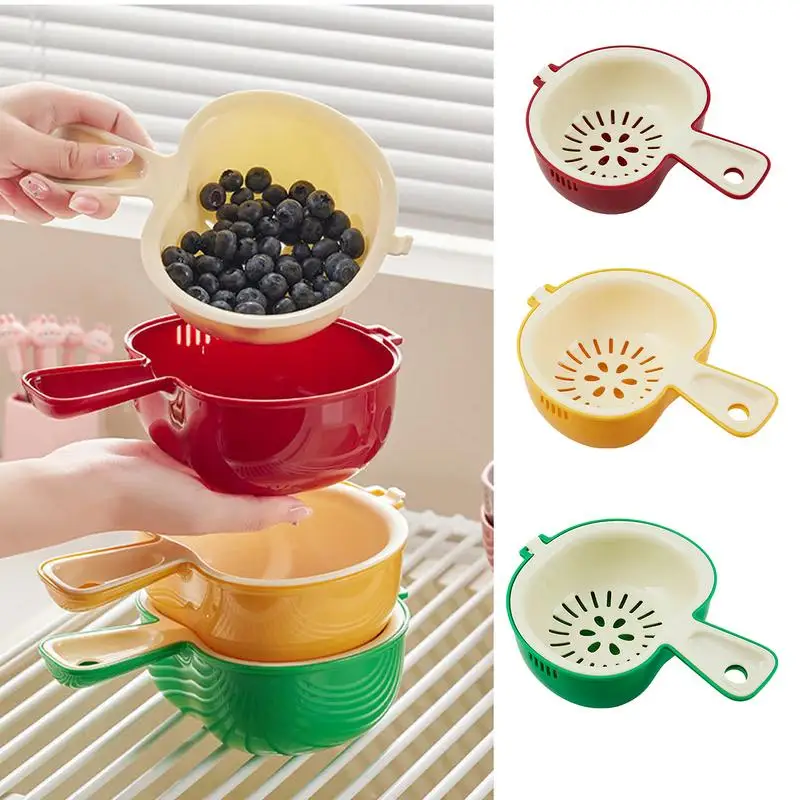 Kitchen drain basket kitchen sink strainer basket double layer food strainer strainer basket vegetable washing basket