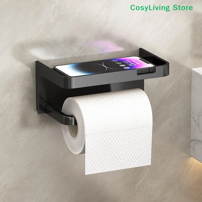 [CL]Toilet Paper Holder Plastic Storage Rack Kitchen Towel Placement Of Seasoning Bottles Bathroom Wall Roll Of Paper Storage view 2