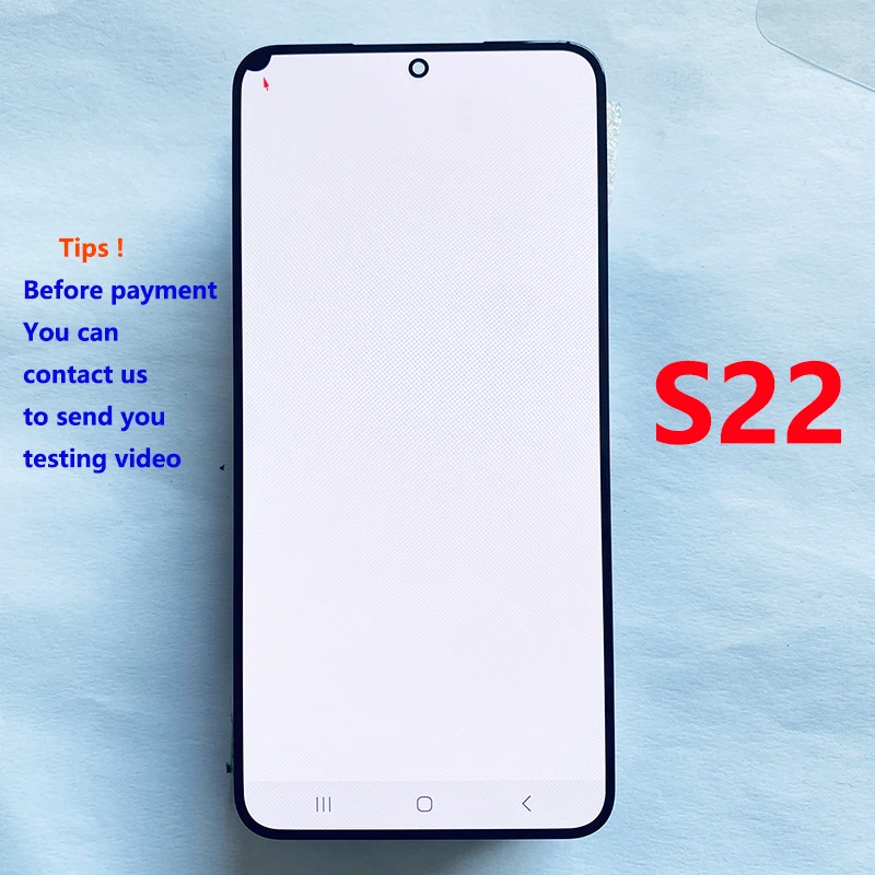 6.1 Inche AMOLED S22 Display for Samsung Galaxy S22 5G S901 S901B LCD Display Touch Screen Assembly With Defect Working well image 5
