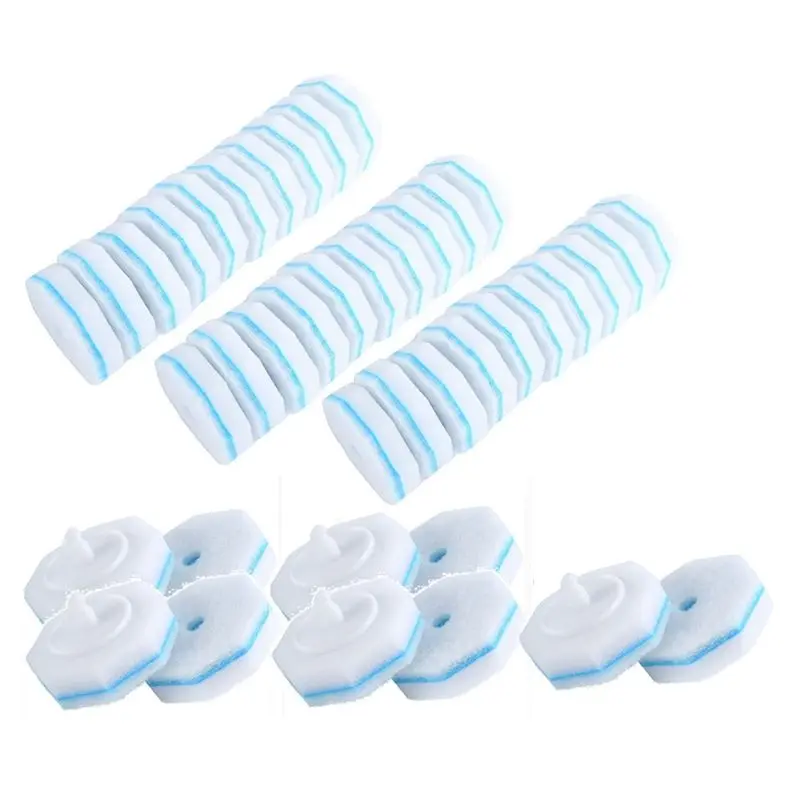 

A84E-40 Усовершенствованная щетка-стержень для унитаза, сменные насадки для чистки унитаза, легко устанавливаемые, 40 штук