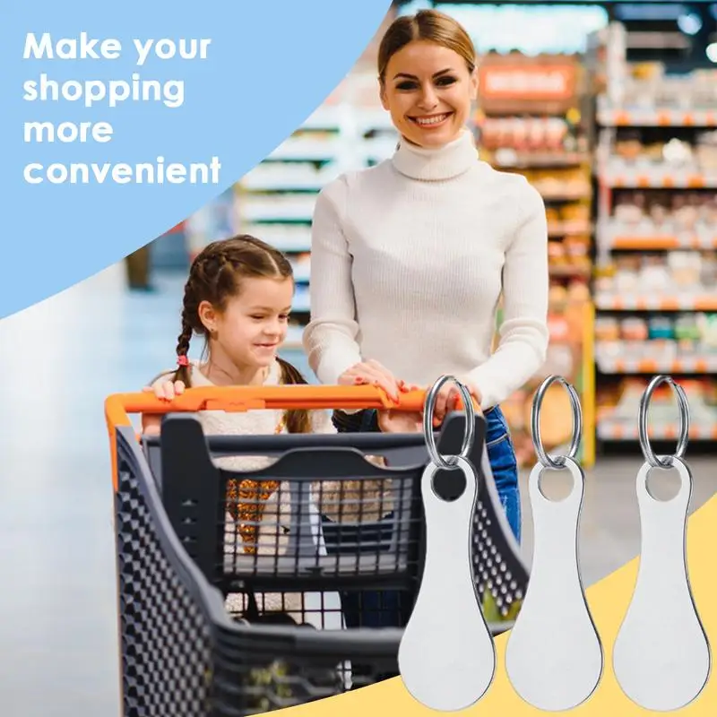 Shopping Trolley Keychain Cart Keychain Trolley Unlock Shopping Trolley Tools Quarter Keychain Stainless Steel Bottle Opener Car