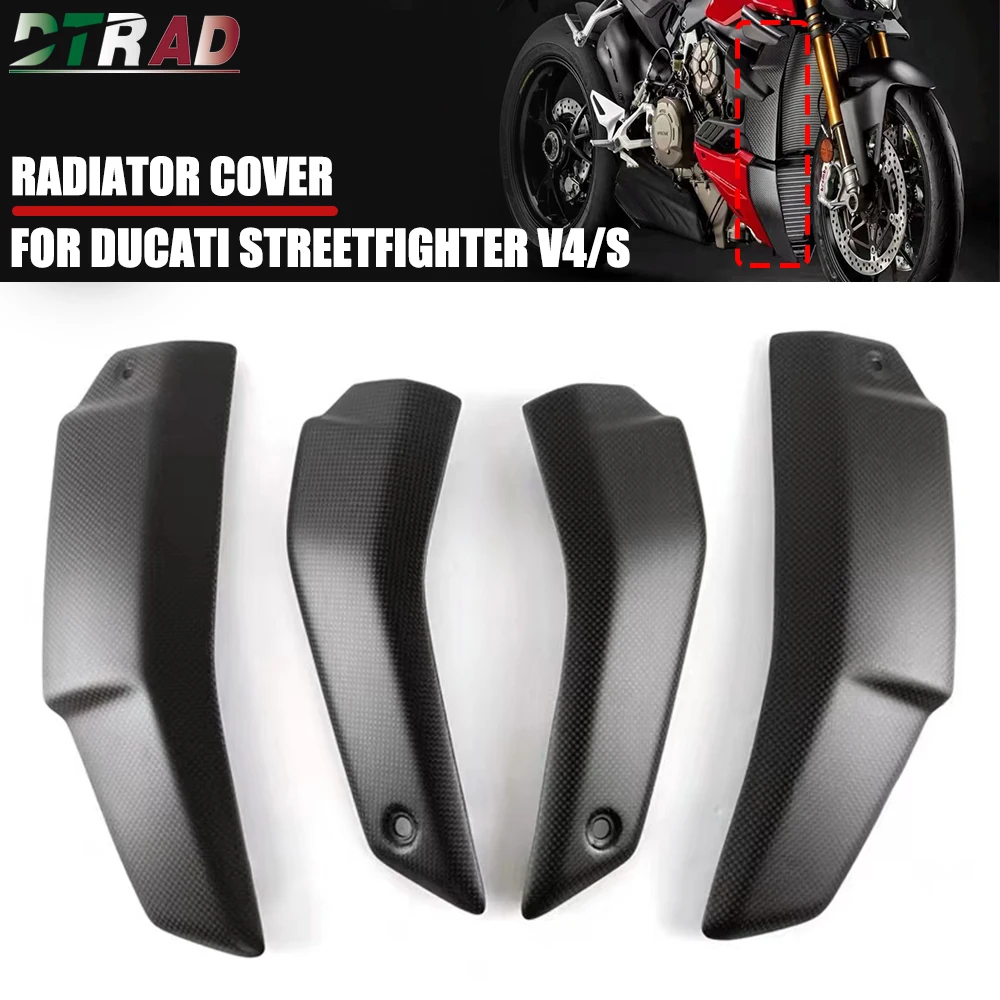 2022 For DUCATI Streetfighter V4 V4S 2020-2023 Accessories Motorcycle Carbon Fiber Upper Lower Radiator Cover Guards Side Panels