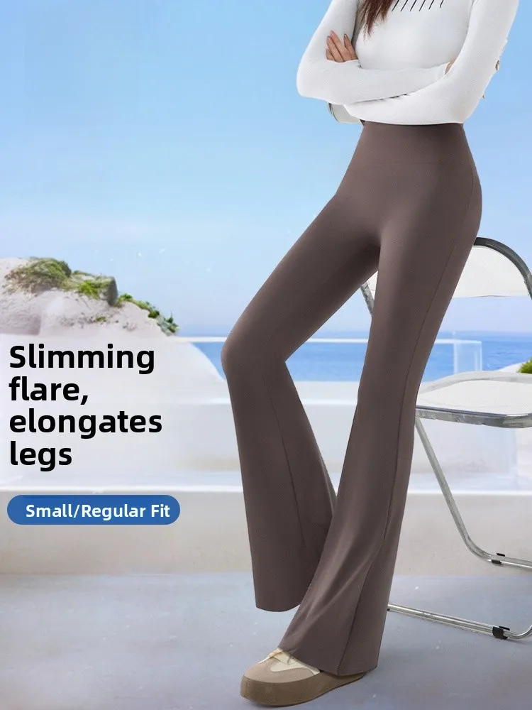 ハイウエストベルボトヨガパンツ薄い痩身レギンスハイウエストヒップリフティング夏薄い生地カジュアルロングパンツ