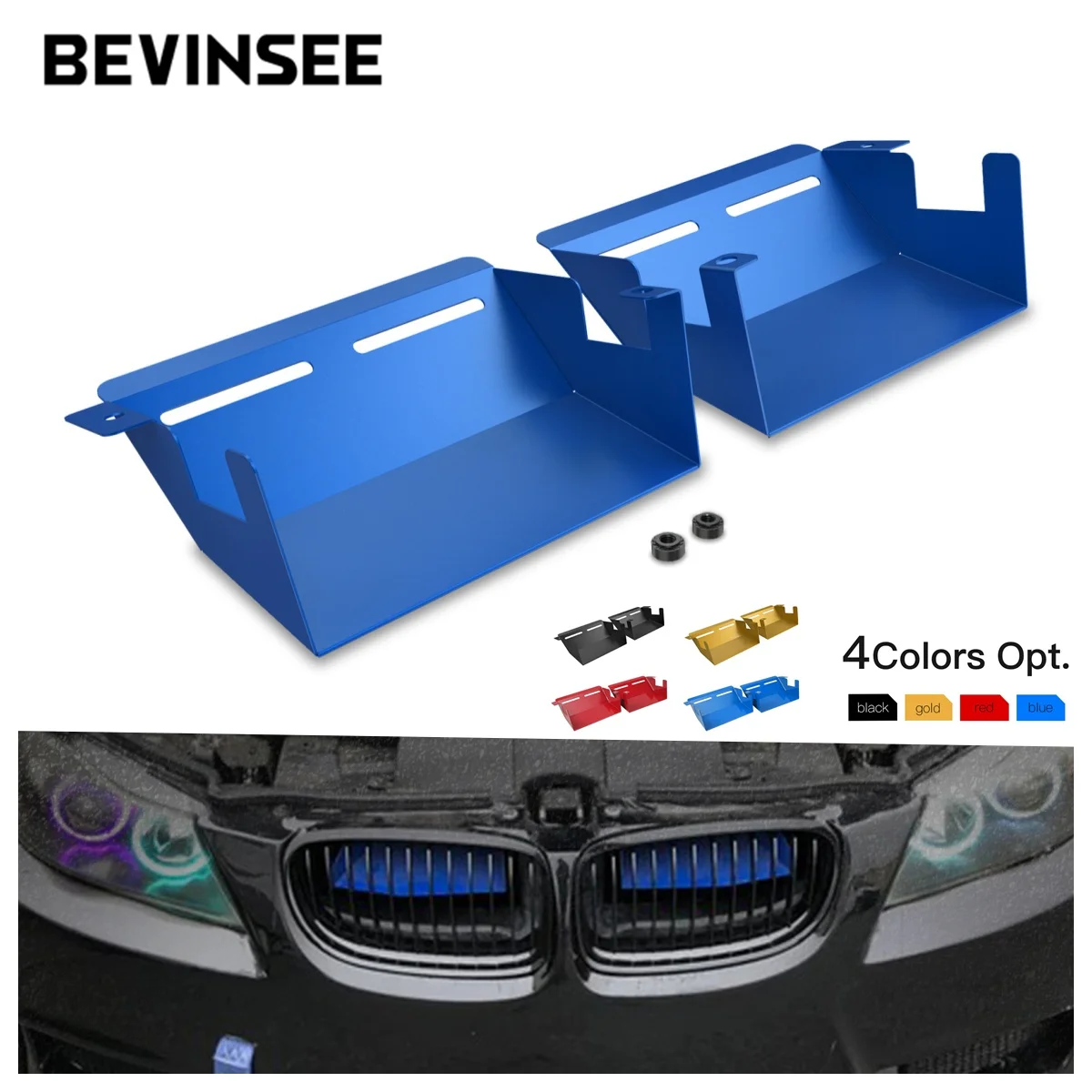 

BEVINSEE Aluminum Air Intake Scoops for BMW E90 E92 E93 323i 325i 328i 330i 335i 335d for BMW N54 N55 Engine 2007-2012