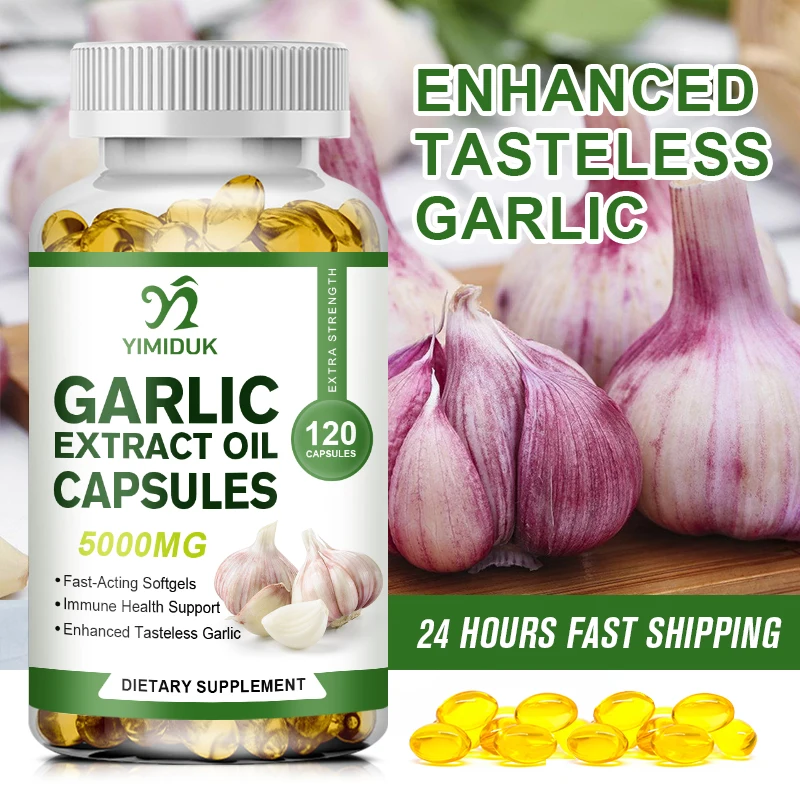 

Organic Garlic Oil Extract Capsules Immunity Improves Cardiovascular Function Support Increase Glutathione Level Cellular Detox