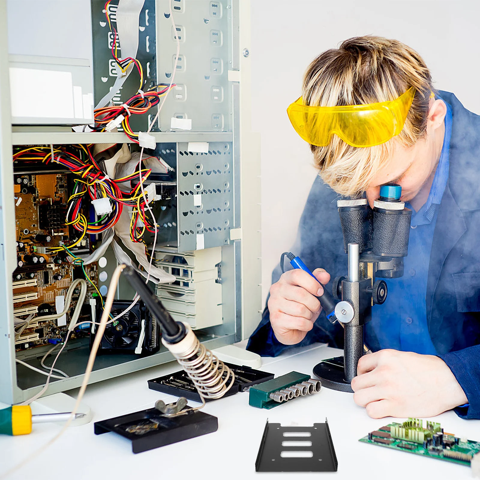 

1 Set 2.5-Inch To 3.5-Inch Ssd Hard Drive Adapter Mounting Bracket Converter For Desktop Durable Metal Heat Dissipation