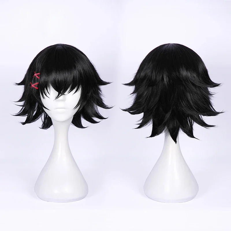 Tokyo Ghoul:re Juzo Suzuya Juuzou Short Black Heat Resistant Hair Cosplay Costume Wig   Wig Cap   5 Hairpins