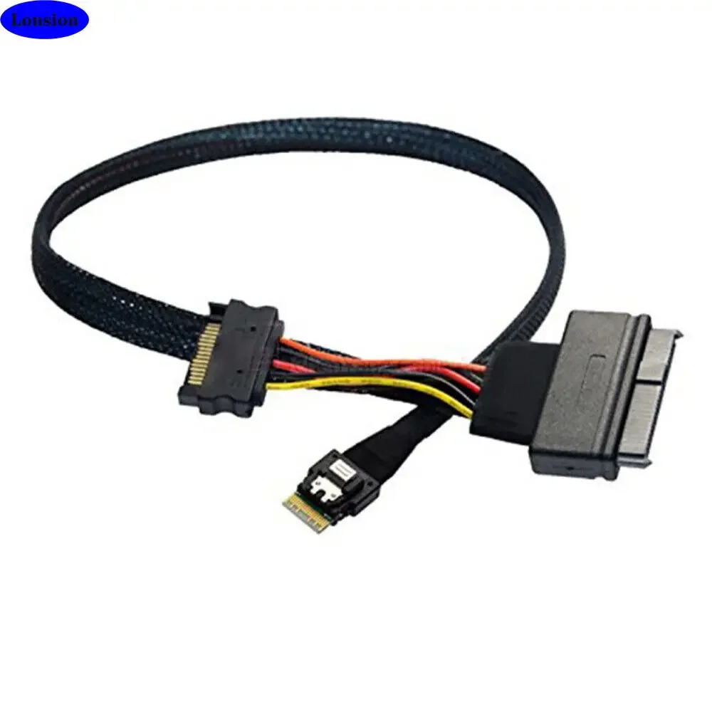 

Тонкий переходной кабель Mini SAS SFF-8654 4I 38P к SAS 8639 U.2 с SATA15P