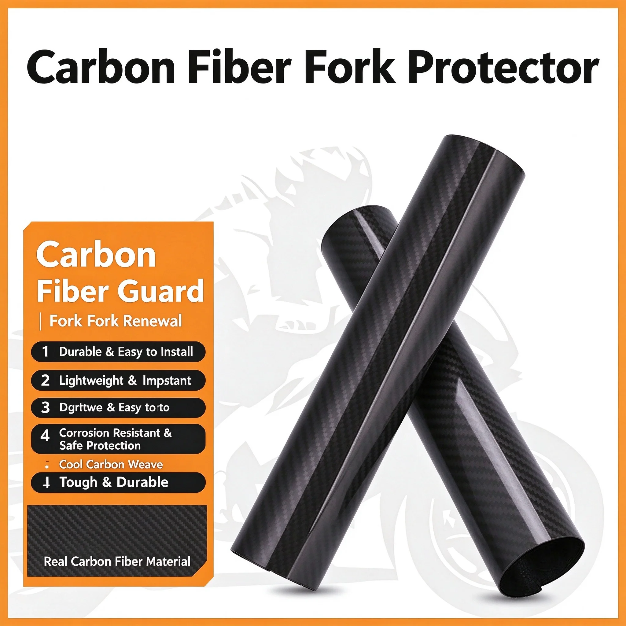 Real Carbon Fiber Motorcycle Front Fork Protector Cover for KTM Hengjian Z300 Titan Kaixi Huayang Dirt Bike 178mm 202mm