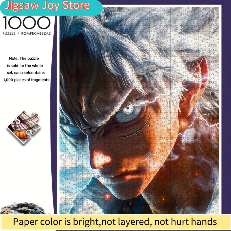 

s of Cartoon Anime "1pc" Luffy Puzzle, Suitable For, Colorful, Durable Frameless Design, Enthusiast Beginner-Friendly Challeng