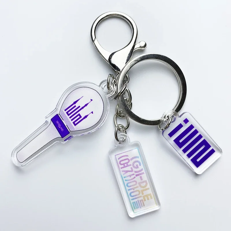 KPOP GIDLE  (G)I-DLE Light Stick Key Ring Accessories Bag Ornaments Keychain YUQI SOYEON MIYEON Fans Collection