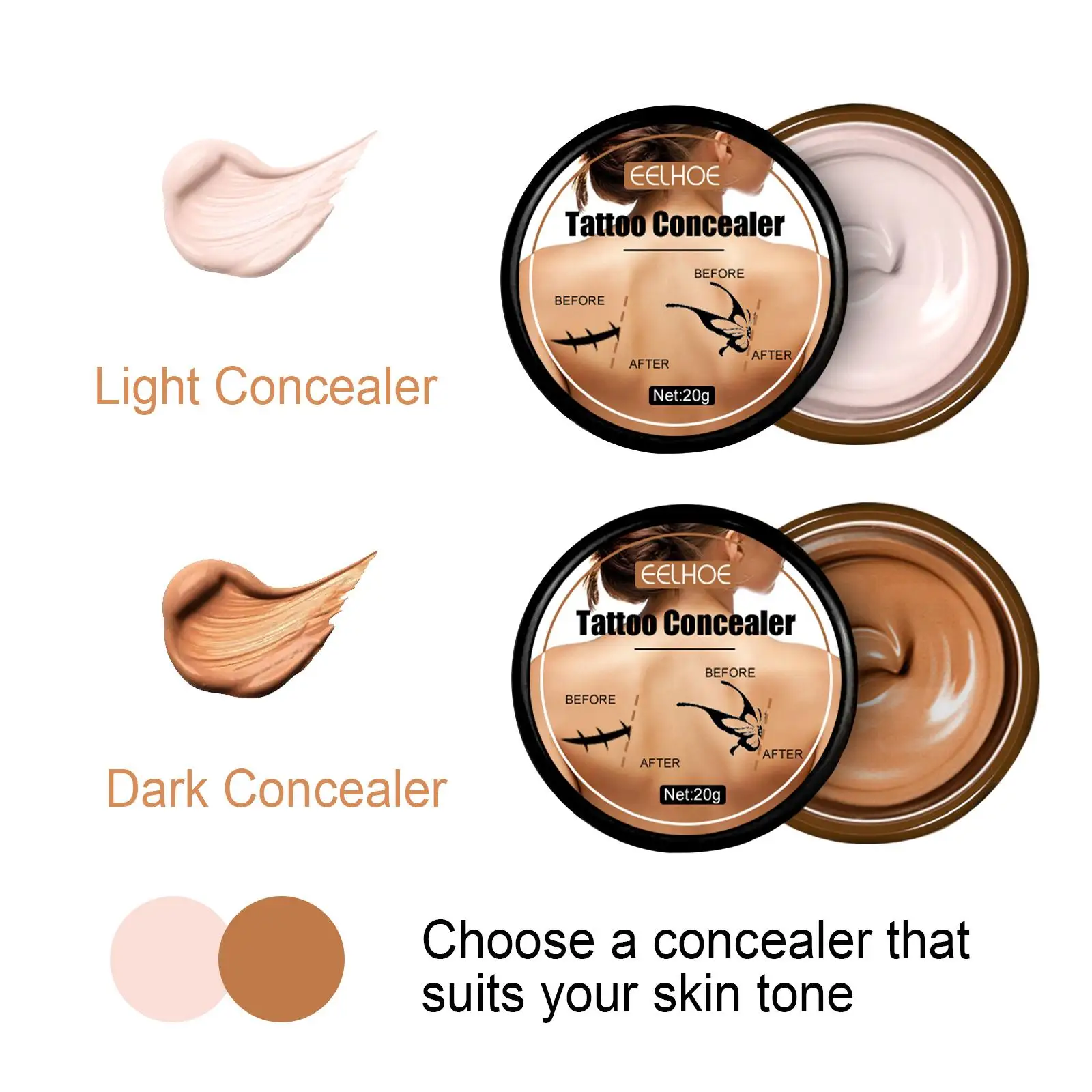 Waterproof Tattoo Concealer Cover Scar Makeup Brighten Foundation Cream Freckle Birthmarks Cover Concealer Body Coverage Cream