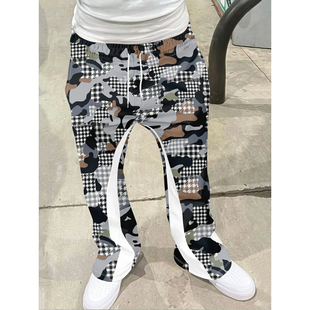 

Y2k расклешенные брюки мужские свободные брюки с 3D принтом повседневные спортивные штаны со средней талией спортивная женская одежда уличная одежда винтажные брюки в стиле хип-хоп