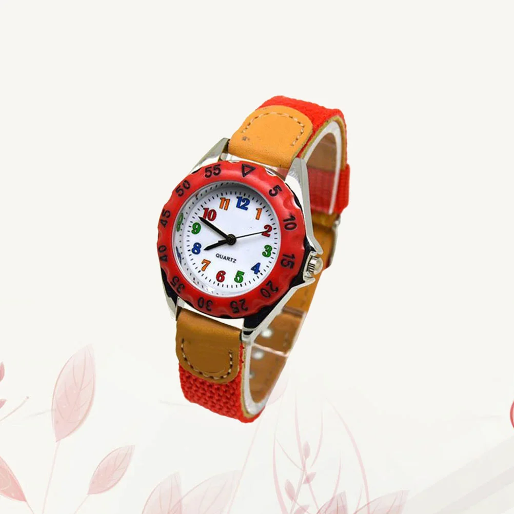 Cartoon Students Watch Red Nylon Strap Creative Wristwatch Accurate Quartz Movement Watch Wrist Watches