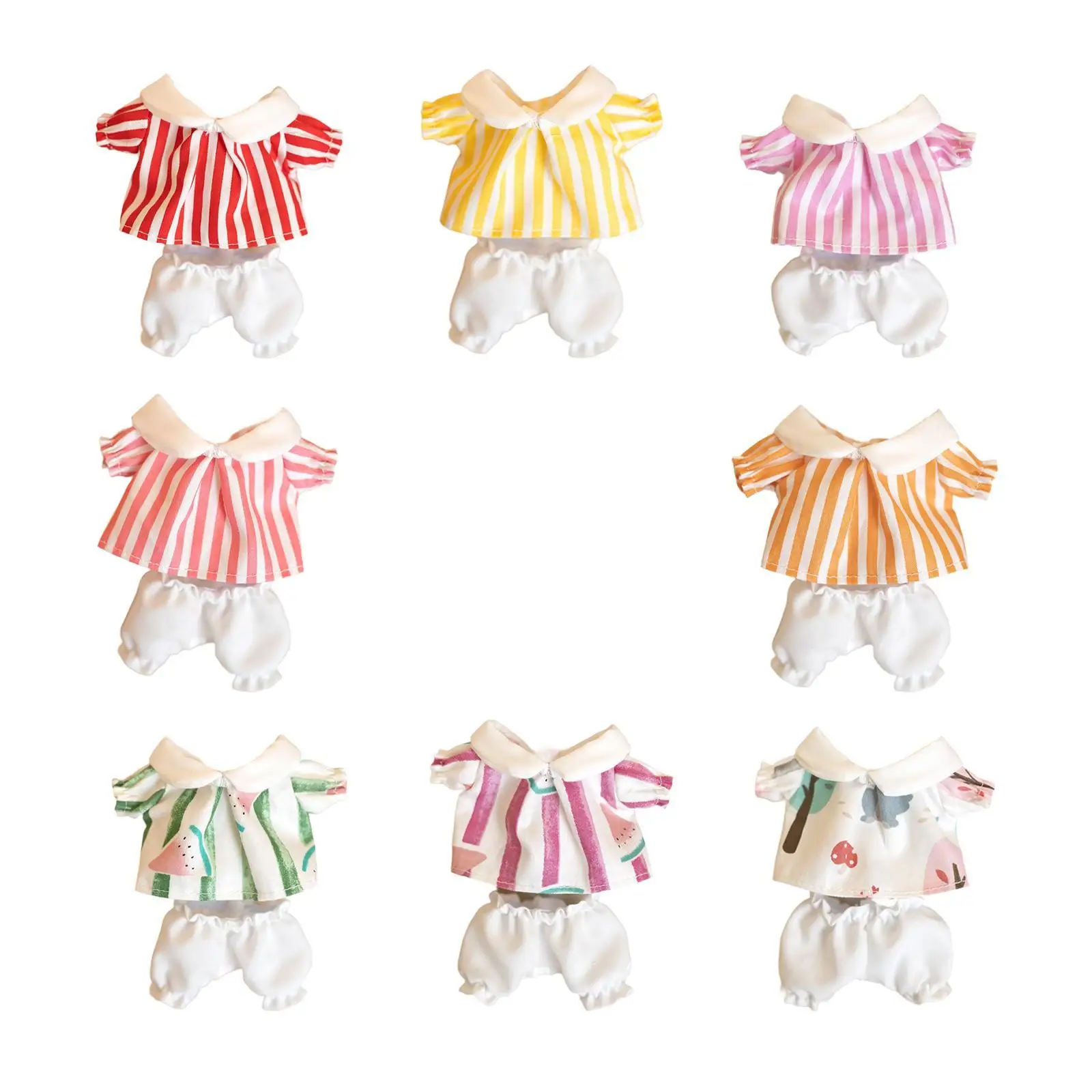 Doll Top and Pants Doll Clothes DIY Easy to Put on and Take Off Soft Costume Doll Decor for 17cm Pendant Dolls Dress up