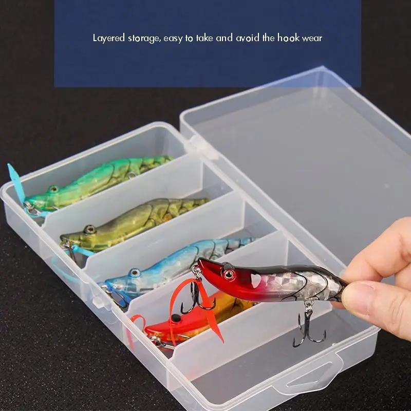 Plastic Fishing Lures Storage Organizer Box 5 Dividers Fishing Tackle Storage Box Organizer Tool Parts Container Box 17.5*9.5cm