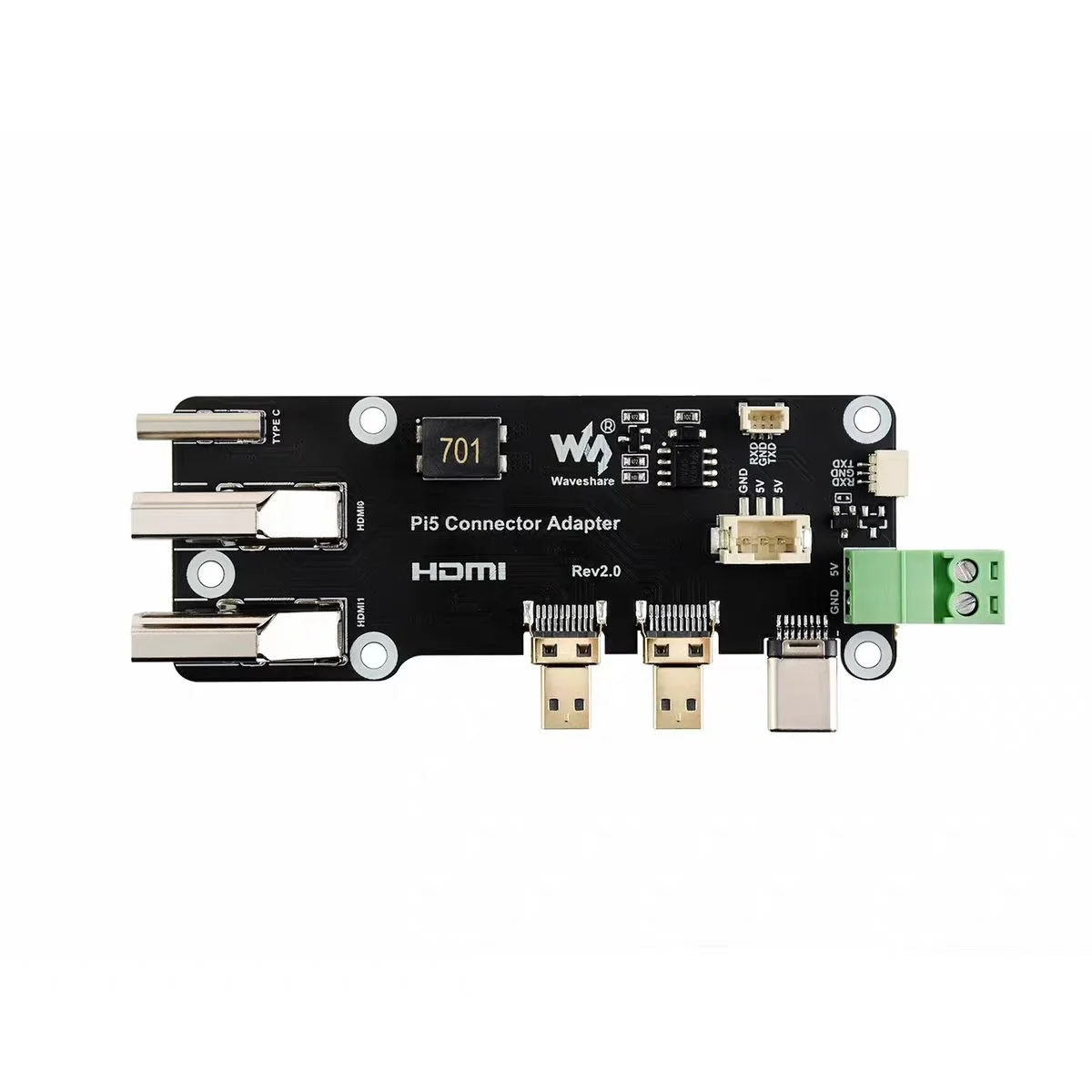 Micro Snow Raspberry Pi 5/4B Dual 4K HDMI Expansion Board Micro HDMI to HDMI Drive Free Plug and Play
