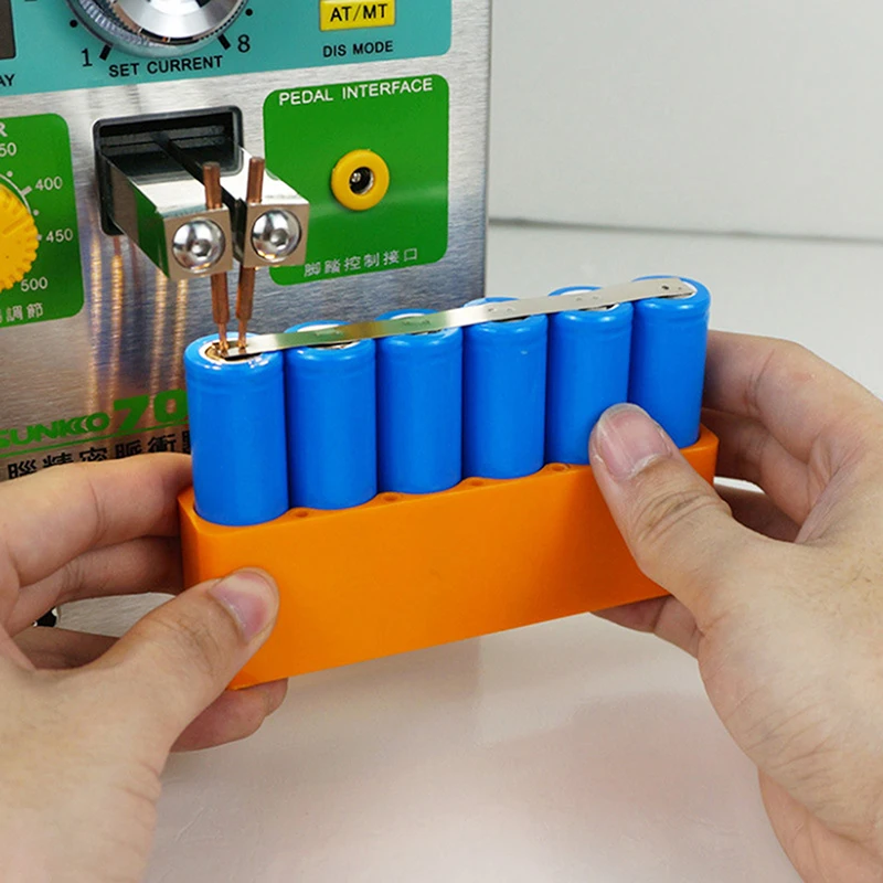 18650Battery Pack Fixture For Spot Welder Single Row Double Sided Spot Welding Plastic Fixed Fixture Battery Pack Soldering Tool