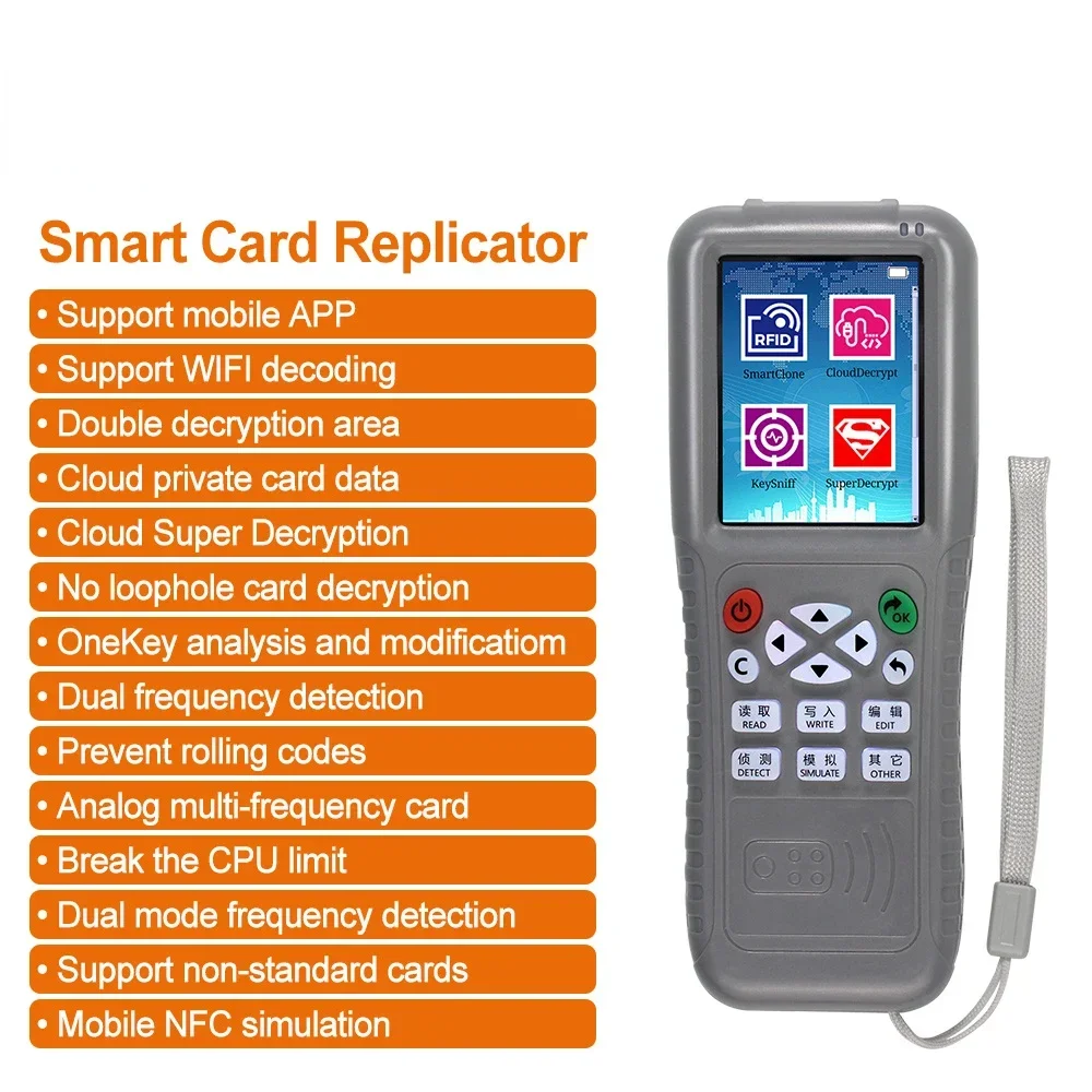 Duplicador de copiadora RFID WiFi NFC, lector de tarjetas inteligentes, escritor, 125KHz, 13,56 MHz, ID, IC, USB, programador, decodificación de teléfono móvil, iCopy KEY X5