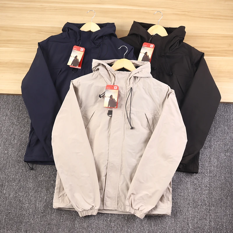 

Functional Casual Men's Color Spring New Loose Workwear Jaet Hooded Zipper Long Sve Youth Faion Spring Autumn