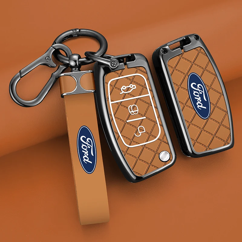 Car Flip Folding Key Case Cover For Ford Focus 2 3 Ecosport C-Max S-Max Fusion Ka Mondeo Kuga Galaxy Fiesta Keychain Accessories