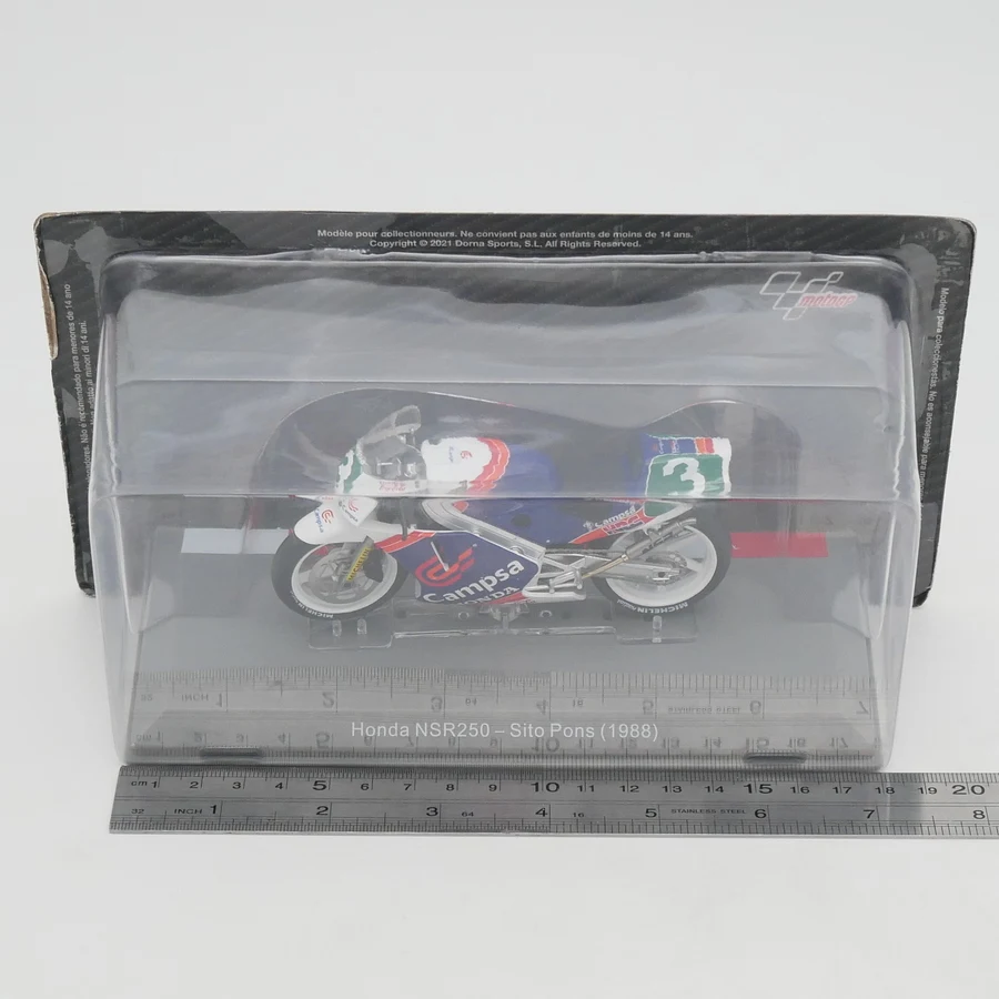 IXO 1:18 Scale Diecast Alloy Moto GP 1988 Honda NSR250 Sito Pons Motorcycle Toys Cars Model Classic Adult Souvenir Gifts Display