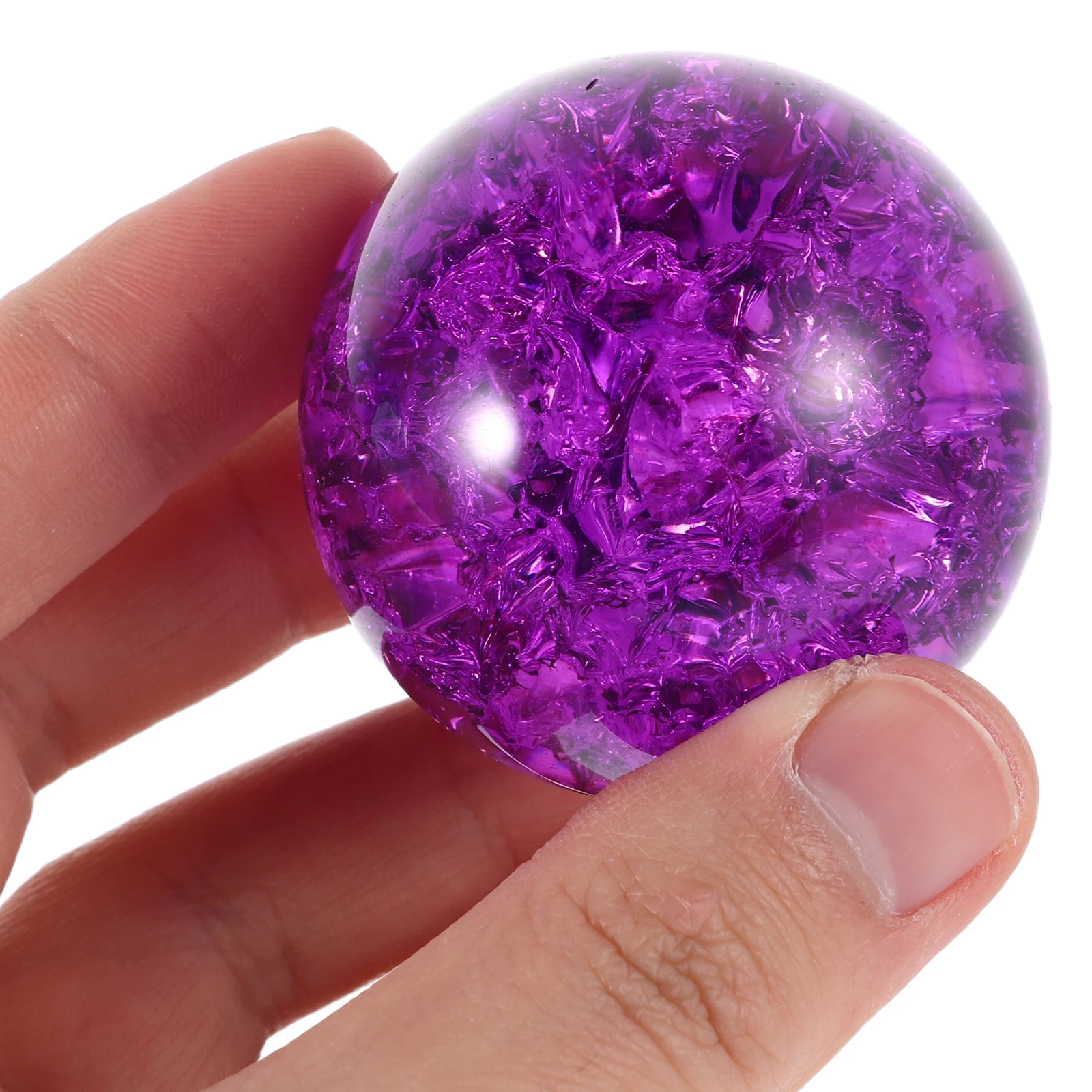 

2Sets Tabletop Ice Cracked Crystal Balls Rolling Decorative Glass Spheres for Fountain Aquarium Ice Crack Crystal Ball