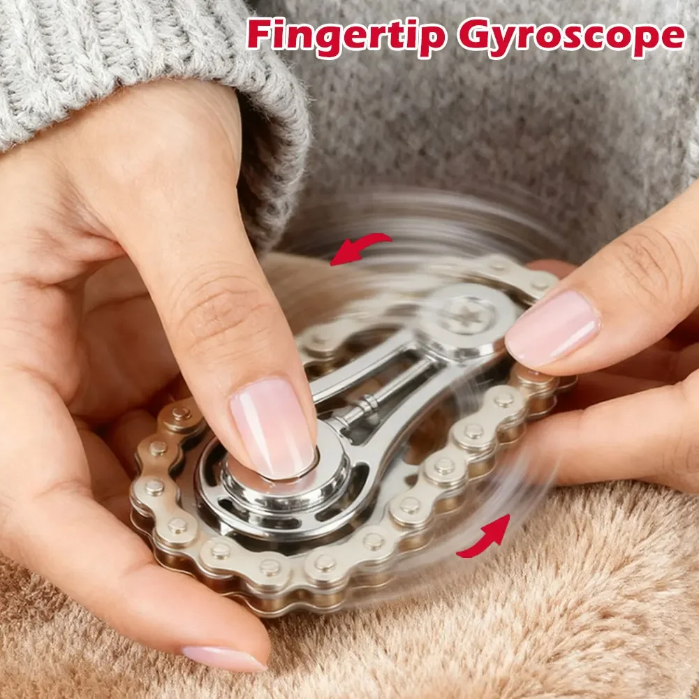 جديد أسنان العجلة دولاب الموازنة الإصبع الدوران تململ سبينر ضد الإجهاد القلق المعادن الدراجة سلاسل EDC سبينر ألعاب متململة للكبار #2