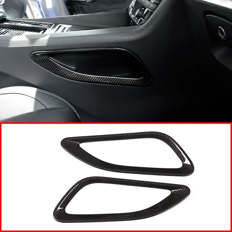 For Jaguar F-Pace f pace X761 2016 2017 2018 Carbon fiber Side Gear Box Panel Decoration Frame Trim 2pcs YY