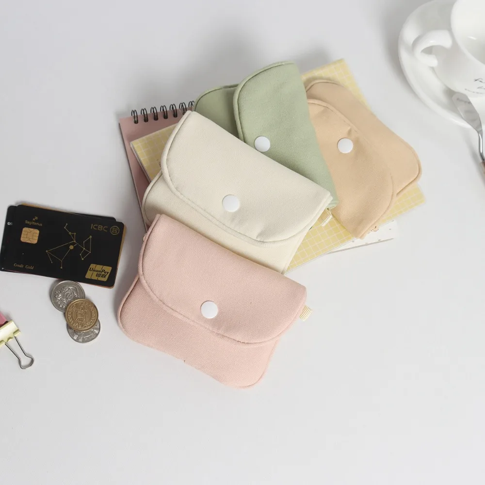 Monedero portátil de algodón para mujer, Mini billetera de Color sólido, bolso ligero para auriculares, nuevo